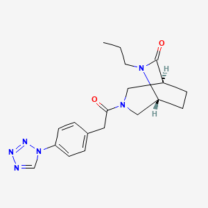 molecular formula C19H24N6O2 B5520182 (1S*,5R*)-6-丙基-3-{[4-(1H-四唑-1-基)苯基]乙酰}-3,6-二氮杂双环[3.2.2]壬烷-7-酮 