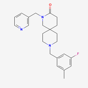 molecular formula C23H28FN3O B5520188 9-(3-氟-5-甲基苄基)-2-(吡啶-3-基甲基)-2,9-二氮杂螺[5.5]十一烷-3-酮 