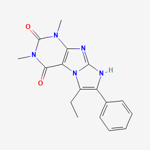 molecular formula C17H17N5O2 B5520209 6-乙基-1,3-二甲基-7-苯基-1H-咪唑并[2,1-f]嘌呤-2,4(3H,8H)-二酮 