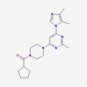 molecular formula C20H28N6O B5520245 4-[4-(cyclopentylcarbonyl)-1-piperazinyl]-6-(4,5-dimethyl-1H-imidazol-1-yl)-2-methylpyrimidine 