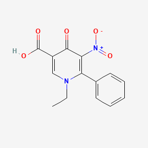 molecular formula C14H12N2O5 B5520267 1-ethyl-5-nitro-4-oxo-6-phenyl-1,4-dihydro-3-pyridinecarboxylic acid 