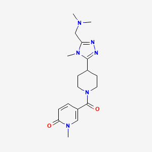 molecular formula C18H26N6O2 B5520280 5-[(4-{5-[(dimethylamino)methyl]-4-methyl-4H-1,2,4-triazol-3-yl}piperidin-1-yl)carbonyl]-1-methylpyridin-2(1H)-one 