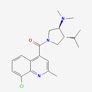 molecular formula C20H26ClN3O B5520285 (3S*,4R*)-1-[(8-氯-2-甲基-4-喹啉基)羰基]-4-异丙基-N,N-二甲基-3-吡咯烷胺 