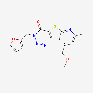 molecular formula C16H14N4O3S B5520286 3-(2-呋喃甲基)-9-(甲氧基甲基)-7-甲基吡啶并[3',2':4,5]噻吩并[3,2-d][1,2,3]三嗪-4(3H)-酮 