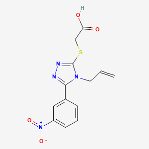 molecular formula C13H12N4O4S B5520289 {[4-allyl-5-(3-nitrophenyl)-4H-1,2,4-triazol-3-yl]thio}acetic acid 