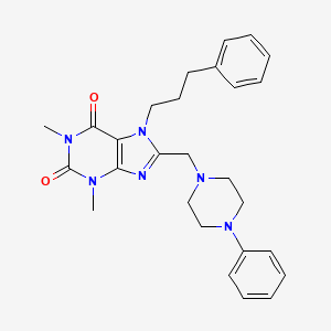 1,3-dimethyl-8-[(4-phenyl-1-piperazinyl)methyl]-7-(3-phenylpropyl)-3,7-dihydro-1H-purine-2,6-dione
