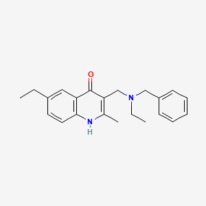 molecular formula C22H26N2O B5520304 3-{[benzyl(ethyl)amino]methyl}-6-ethyl-2-methyl-4-quinolinol 