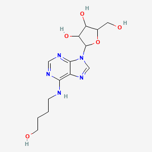 molecular formula C14H21N5O5 B5520323 2-{6-[(4-hydroxybutyl)amino]-9H-purin-9-yl}-5-(hydroxymethyl)tetrahydro-3,4-furandiol 