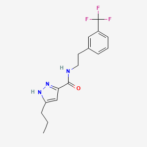 molecular formula C16H18F3N3O B5520331 3-propyl-N-{2-[3-(trifluoromethyl)phenyl]ethyl}-1H-pyrazole-5-carboxamide 