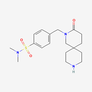 molecular formula C18H27N3O3S B5520368 N,N-dimethyl-4-[(3-oxo-2,9-diazaspiro[5.5]undec-2-yl)methyl]benzenesulfonamide hydrochloride 