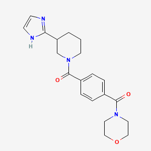 molecular formula C20H24N4O3 B5520369 4-(4-{[3-(1H-imidazol-2-yl)-1-piperidinyl]carbonyl}benzoyl)morpholine 