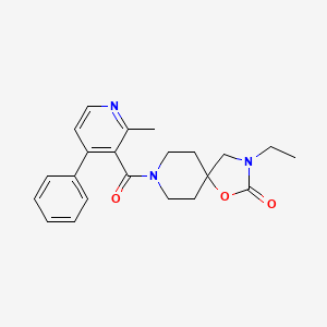molecular formula C22H25N3O3 B5520388 3-ethyl-8-[(2-methyl-4-phenylpyridin-3-yl)carbonyl]-1-oxa-3,8-diazaspiro[4.5]decan-2-one 