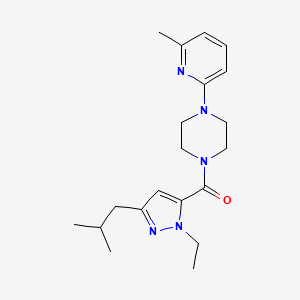 molecular formula C20H29N5O B5520398 1-[(1-ethyl-3-isobutyl-1H-pyrazol-5-yl)carbonyl]-4-(6-methyl-2-pyridinyl)piperazine 