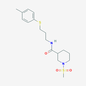 molecular formula C17H26N2O3S2 B5520399 N-{3-[(4-甲基苯基)硫]丙基}-1-(甲磺酰基)-3-哌啶甲酰胺 