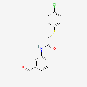 molecular formula C16H14ClNO2S B5520431 N-(3-乙酰苯基)-2-[(4-氯苯基)硫代]乙酰胺 