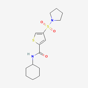 molecular formula C15H22N2O3S2 B5520442 N-cyclohexyl-4-(1-pyrrolidinylsulfonyl)-2-thiophenecarboxamide 