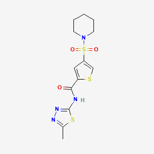 N-(5-methyl-1,3,4-thiadiazol-2-yl)-4-(1-piperidinylsulfonyl)-2-thiophenecarboxamide