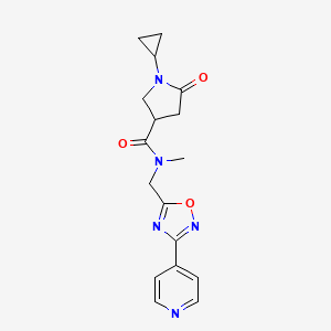 1-cyclopropyl-N-methyl-5-oxo-N-{[3-(4-pyridinyl)-1,2,4-oxadiazol-5-yl]methyl}-3-pyrrolidinecarboxamide