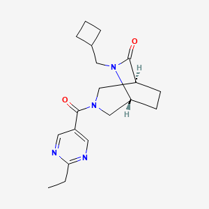 molecular formula C19H26N4O2 B5520497 (1S*,5R*)-6-(cyclobutylmethyl)-3-[(2-ethyl-5-pyrimidinyl)carbonyl]-3,6-diazabicyclo[3.2.2]nonan-7-one 