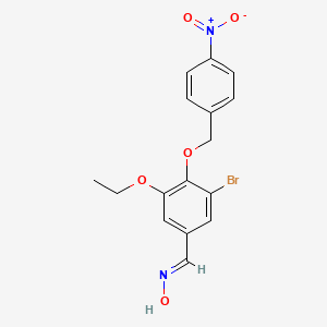 molecular formula C16H15BrN2O5 B5520523 3-溴-5-乙氧基-4-[(4-硝基苄基)氧基]苯甲醛肟 