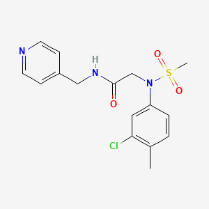 molecular formula C16H18ClN3O3S B5520534 N~2~-(3-chloro-4-methylphenyl)-N~2~-(methylsulfonyl)-N~1~-(4-pyridinylmethyl)glycinamide 