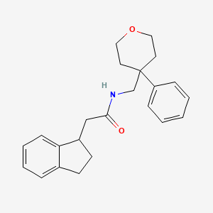 2-(2,3-dihydro-1H-inden-1-yl)-N-[(4-phenyltetrahydro-2H-pyran-4-yl)methyl]acetamide