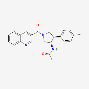 molecular formula C23H23N3O2 B5520568 N-[(3S*,4R*)-4-(4-methylphenyl)-1-(3-quinolinylcarbonyl)-3-pyrrolidinyl]acetamide 
