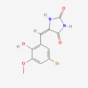 molecular formula C11H9BrN2O4 B5520585 5-(5-溴-2-羟基-3-甲氧基亚苄基)-2,4-咪唑烷二酮 
