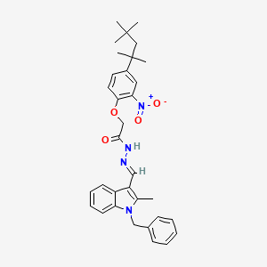 molecular formula C33H38N4O4 B5520591 N'-[(1-benzyl-2-methyl-1H-indol-3-yl)methylene]-2-[2-nitro-4-(1,1,3,3-tetramethylbutyl)phenoxy]acetohydrazide 