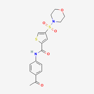 molecular formula C17H18N2O5S2 B5520598 N-(4-乙酰苯基)-4-(4-吗啉磺酰基)-2-噻吩甲酰胺 