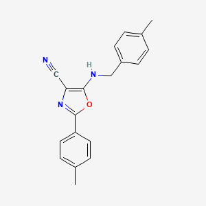molecular formula C19H17N3O B5520633 5-[(4-甲基苄基)氨基]-2-(4-甲基苯基)-1,3-恶唑-4-腈 