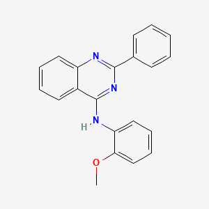 molecular formula C21H17N3O B5520639 N-(2-甲氧基苯基)-2-苯基-4-喹唑啉胺 