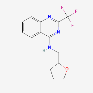 molecular formula C14H14F3N3O B5520652 N-(tetrahydro-2-furanylmethyl)-2-(trifluoromethyl)-4-quinazolinamine 