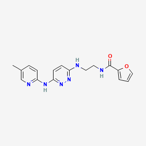 molecular formula C17H18N6O2 B5520678 N-[2-({6-[(5-methyl-2-pyridinyl)amino]-3-pyridazinyl}amino)ethyl]-2-furamide 
