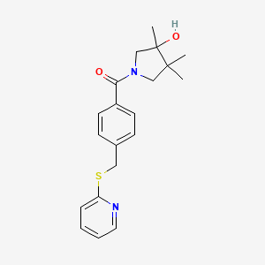 molecular formula C20H24N2O2S B5520687 3,4,4-三甲基-1-{4-[(吡啶-2-硫基)甲基]苯甲酰}吡咯烷-3-醇 