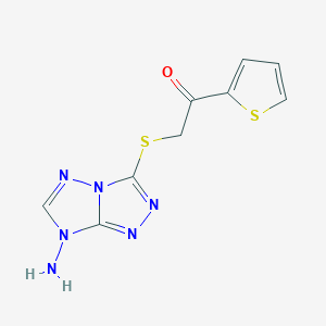 molecular formula C9H8N6OS2 B5520706 2-[(7-氨基-7H-[1,2,4]三唑并[4,3-b][1,2,4]三唑-3-基)硫代]-1-(2-噻吩基)乙酮 