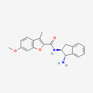 molecular formula C20H20N2O3 B5520711 N-[(1S,2S)-1-amino-2,3-dihydro-1H-inden-2-yl]-6-methoxy-3-methyl-1-benzofuran-2-carboxamide 