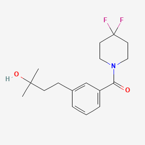 molecular formula C17H23F2NO2 B5520716 4-{3-[(4,4-difluoro-1-piperidinyl)carbonyl]phenyl}-2-methyl-2-butanol 