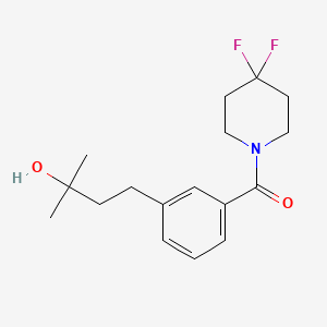 molecular formula C17H23F2NO2 B5520716 4-{3-[(4,4-二氟-1-哌啶基)羰基]苯基}-2-甲基-2-丁醇 