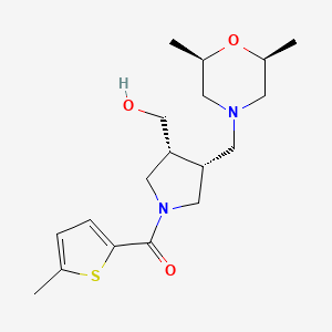 molecular formula C18H28N2O3S B5520735 {(3R*,4R*)-4-{[(2R*,6S*)-2,6-dimethyl-4-morpholinyl]methyl}-1-[(5-methyl-2-thienyl)carbonyl]-3-pyrrolidinyl}methanol 