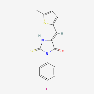 molecular formula C15H11FN2OS2 B5520742 3-(4-氟苯基)-5-[(5-甲基-2-噻吩基)亚甲基]-2-硫代-4-咪唑烷酮 