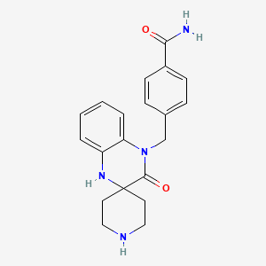 molecular formula C20H22N4O2 B5520750 4-[(3'-oxo-1'H-spiro[piperidine-4,2'-quinoxalin]-4'(3'H)-yl)methyl]benzamide hydrochloride 