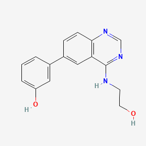 molecular formula C16H15N3O2 B5520751 3-{4-[(2-hydroxyethyl)amino]quinazolin-6-yl}phenol 