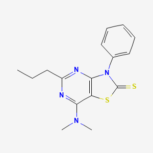 molecular formula C16H18N4S2 B5520756 7-(dimethylamino)-3-phenyl-5-propyl[1,3]thiazolo[4,5-d]pyrimidine-2(3H)-thione 