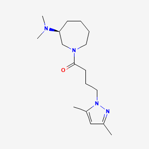 molecular formula C17H30N4O B5520776 (3S)-1-[4-(3,5-二甲基-1H-吡唑-1-基)丁酰基]-N,N-二甲基氮杂环己烷-3-胺 