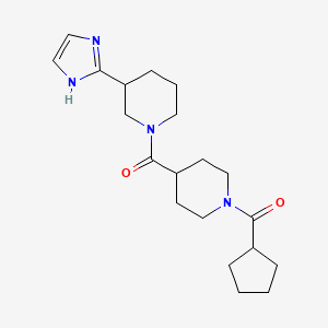 molecular formula C20H30N4O2 B5520792 1-{[1-(环戊基羰基)-4-哌啶基]羰基}-3-(1H-咪唑-2-基)哌啶 