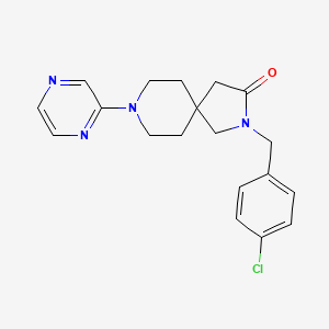 molecular formula C19H21ClN4O B5520807 2-(4-chlorobenzyl)-8-(2-pyrazinyl)-2,8-diazaspiro[4.5]decan-3-one 