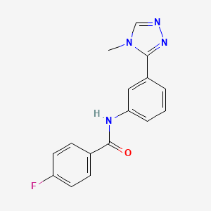 molecular formula C16H13FN4O B5520820 4-fluoro-N-[3-(4-methyl-4H-1,2,4-triazol-3-yl)phenyl]benzamide 