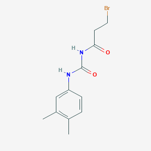 molecular formula C12H15BrN2O2 B5520826 3-bromo-N-{[(3,4-dimethylphenyl)amino]carbonyl}propanamide 