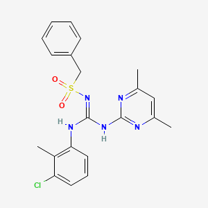N-{[(3-chloro-2-methylphenyl)amino][(4,6-dimethyl-2-pyrimidinyl)amino]methylene}-1-phenylmethanesulfonamide
